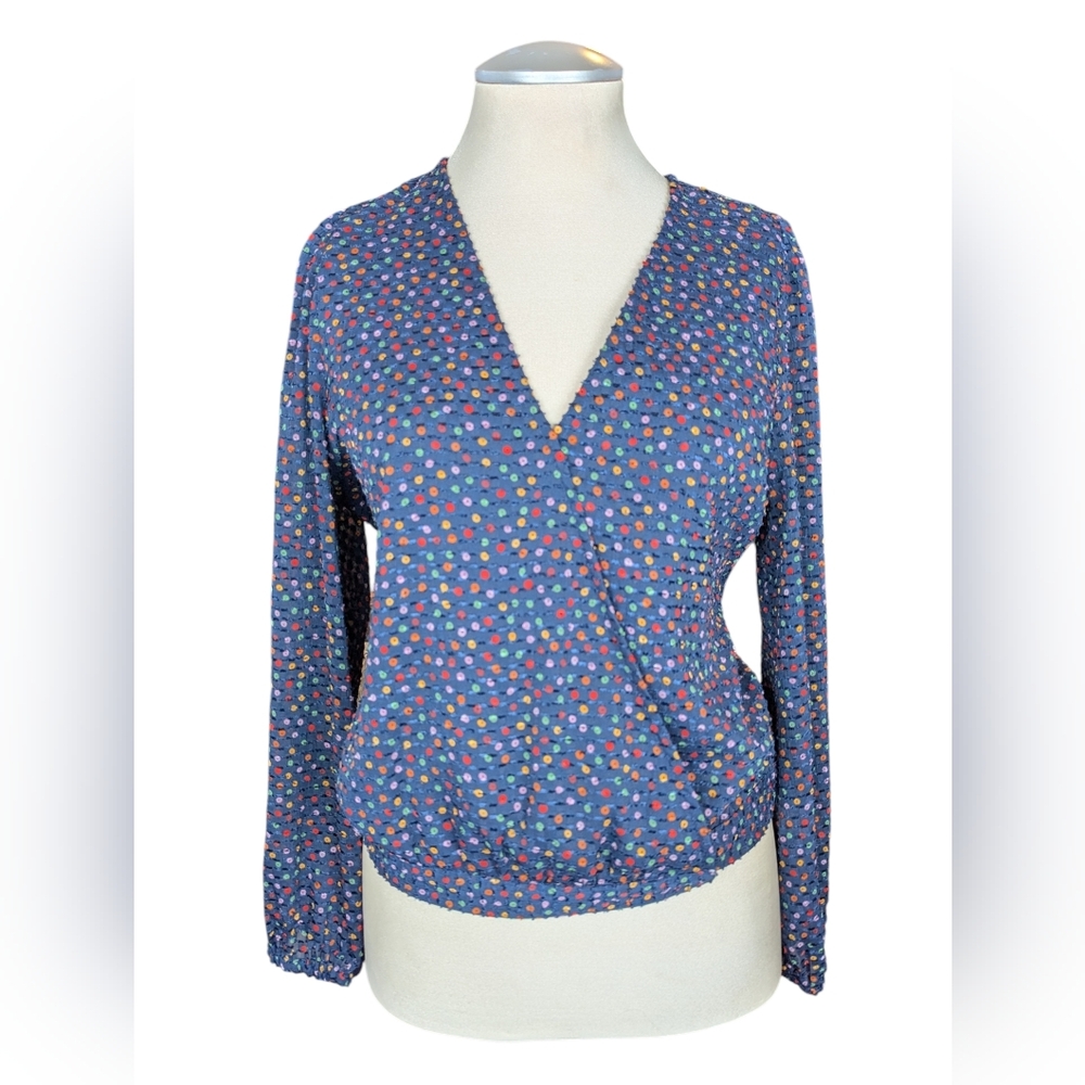 Madewell Lyric Wrap Top In Sugar Dot